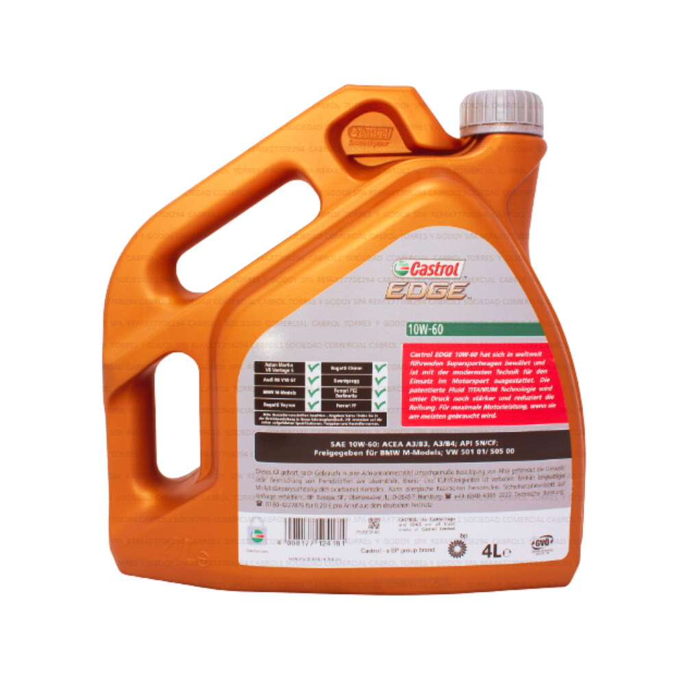 Aceite Castrol Edge SuperCar 10W60 Sintetico